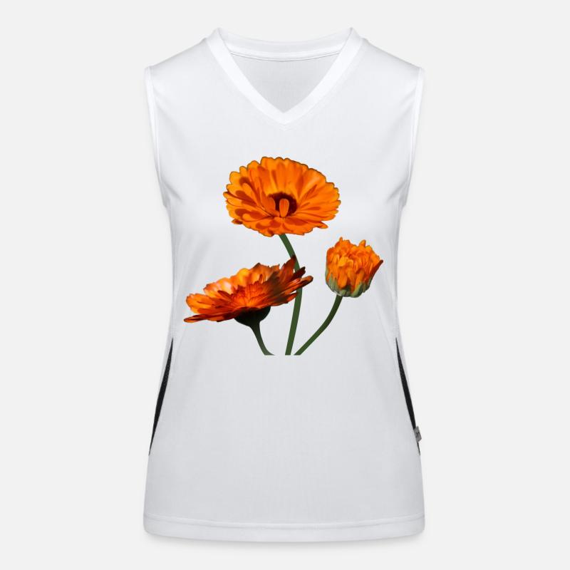 Ringelblumen Ringelblume orangene Blumen Funktionelles Kontrast-Tank Top für Frauen
