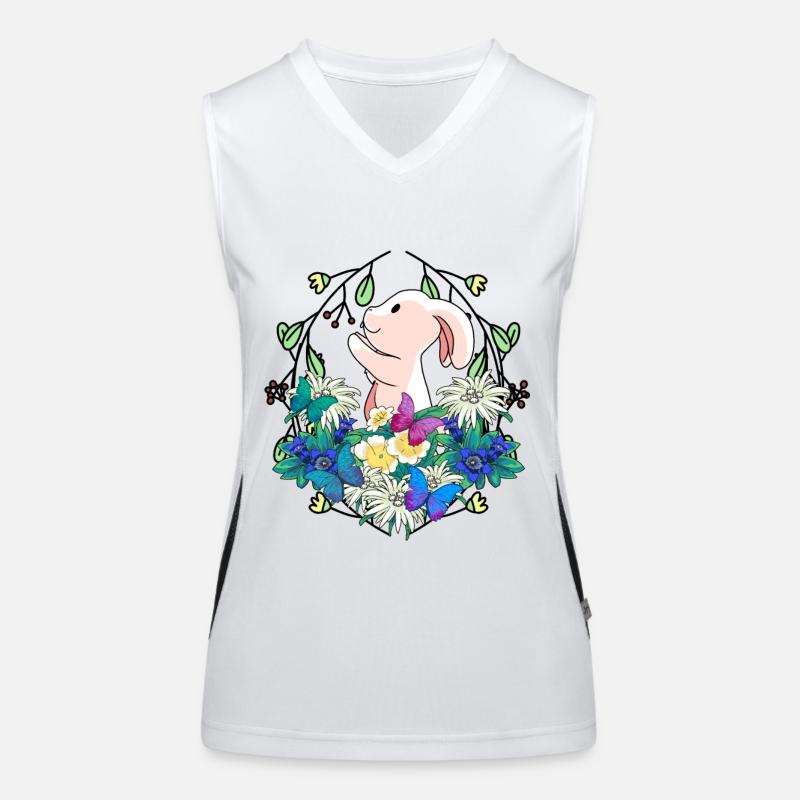 Early Spring Rabbit Easter Nature Women's Functional Contrast Tank Top