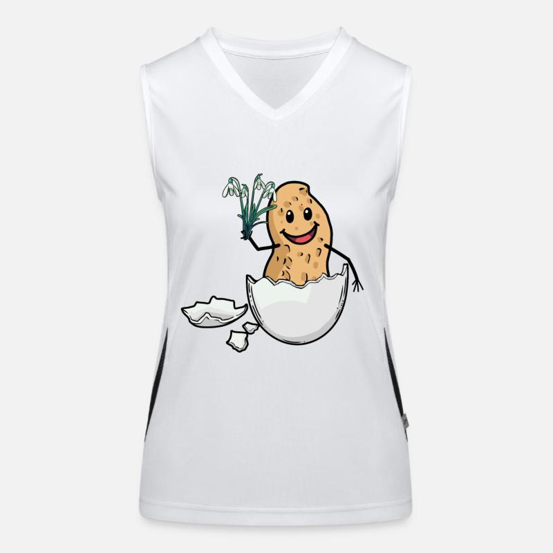 Easter Peanut Spring Easter Egg Flora Eggshell Women's Functional Contrast Tank Top