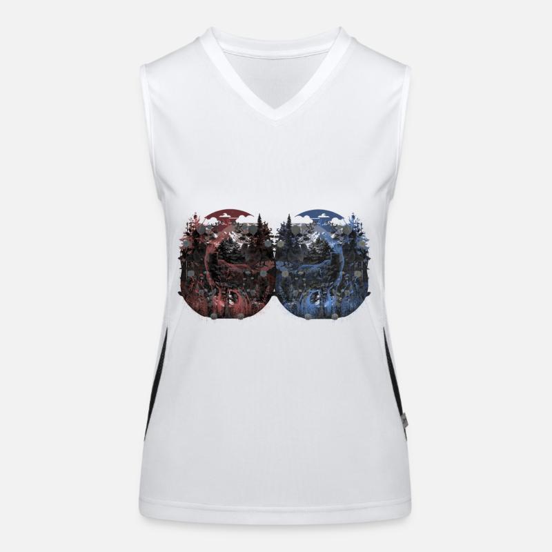 Hirsch Hirsche Rehbock Vintage Retro Waldtiere Funktionelles Kontrast-Tank Top für Frauen