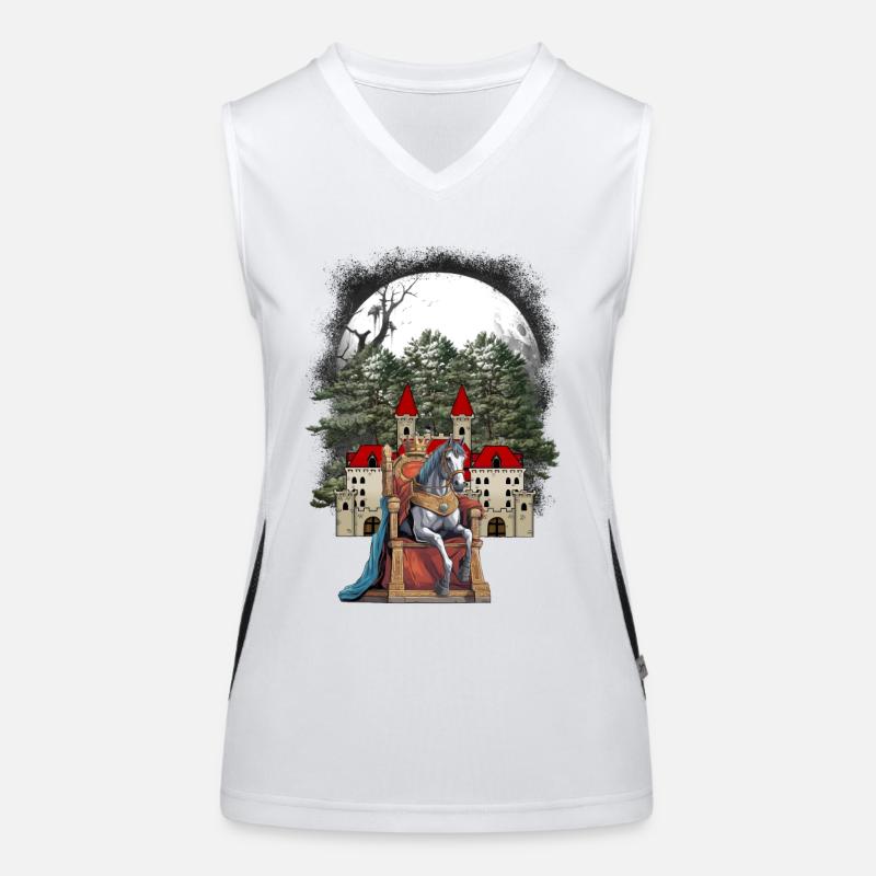 Märchenprinz Prinz Thron Märchen Märchenfigur Ross Funktionelles Kontrast-Tank Top für Frauen