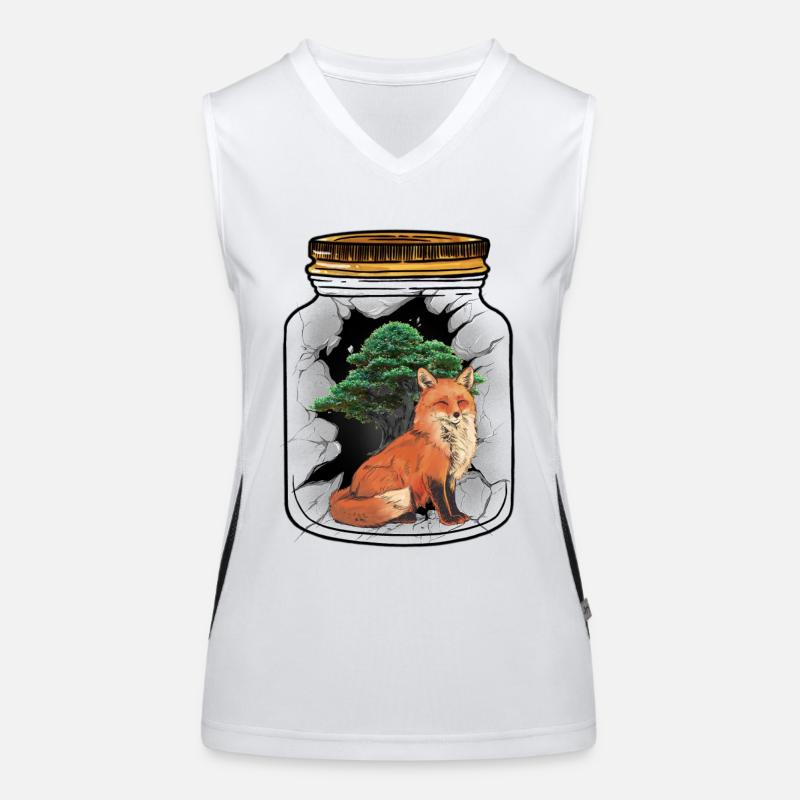 Fuchs Füchse Waldbewohner Baum Funktionelles Kontrast-Tank Top für Frauen