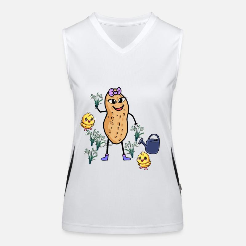 Cheerful Peanut Spring Snowdrop Garden Women's Functional Contrast Tank Top