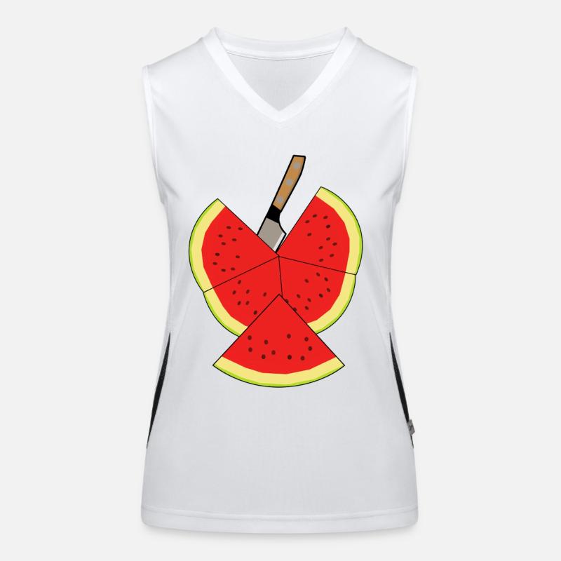 Melon Fruit Summertime Fruit Women's Functional Contrast Tank Top