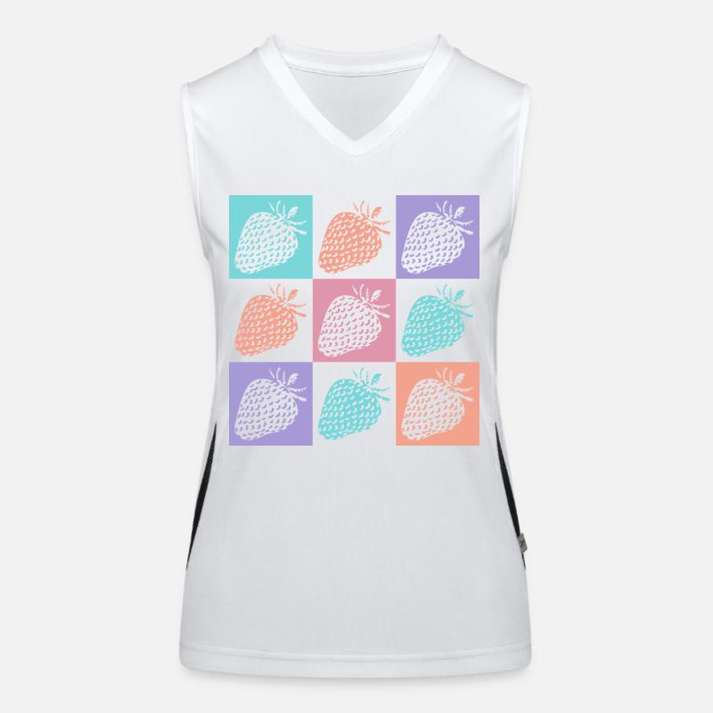 Erdbeeren Bunte Sommerfarben Funktionelles Kontrast-Tank Top für Frauen