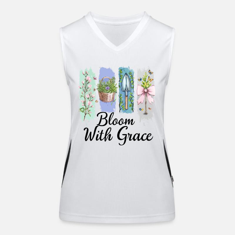 Floraison avec Grace Jardin Fleurs Art Débardeur respirant contrasté Femme