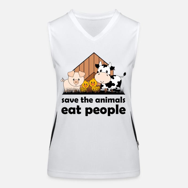 Save the Animals - Women's Functional Contrast Tank Top - white/black