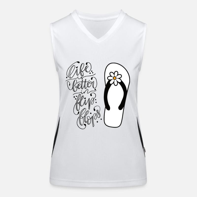 Flip flops - Women's Functional Contrast Tank Top - white/black