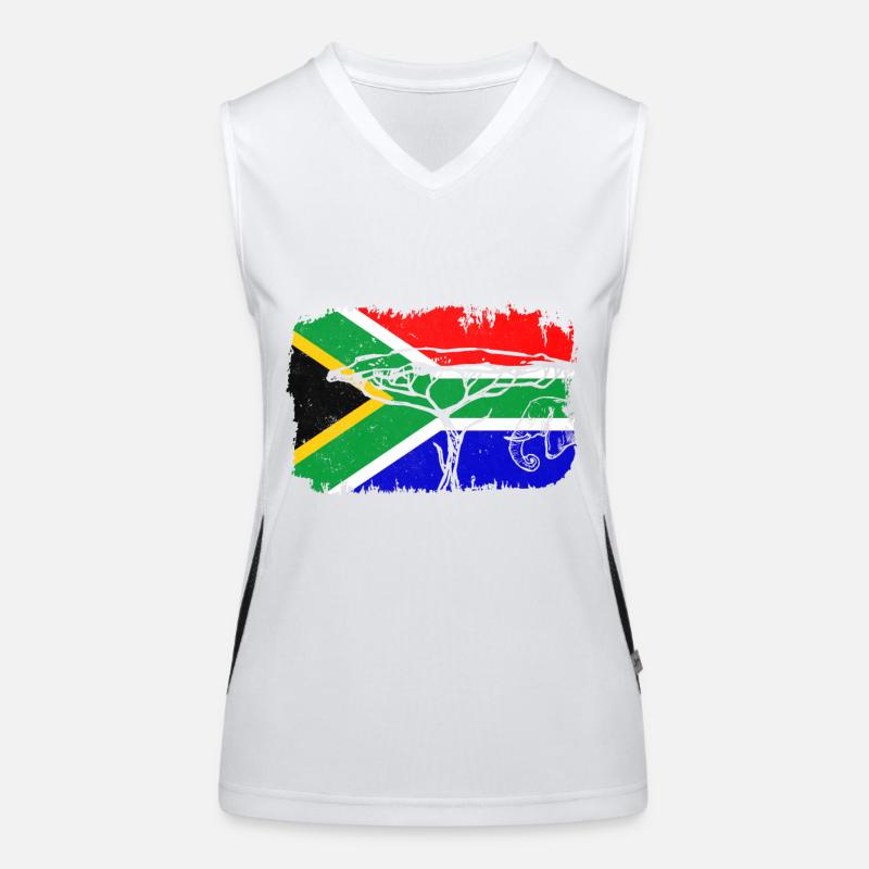 Afrique du Sud drapeau Débardeur respirant contrasté Femme