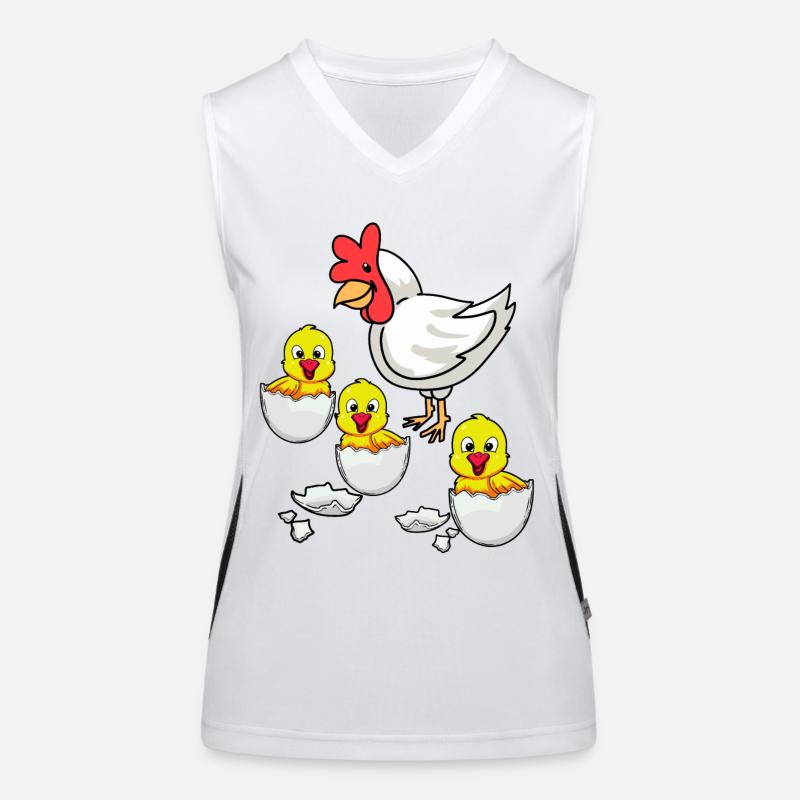 Eggshell Chick Chicken Chickens Easter Chicken Egg Women's Functional Contrast Tank Top