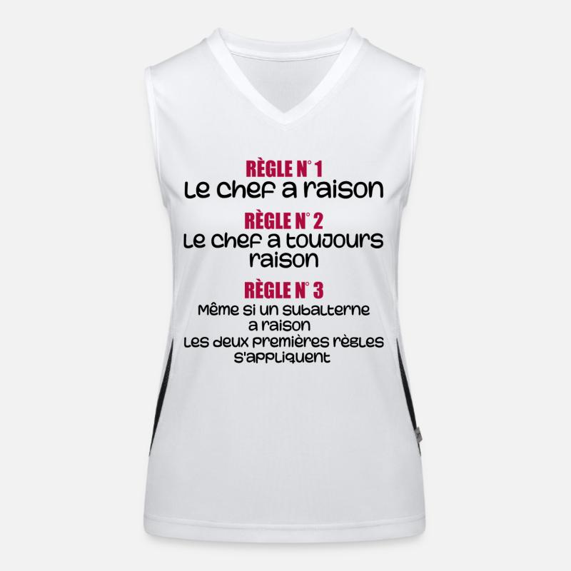 Les règles du chef Débardeur respirant contrasté Femme