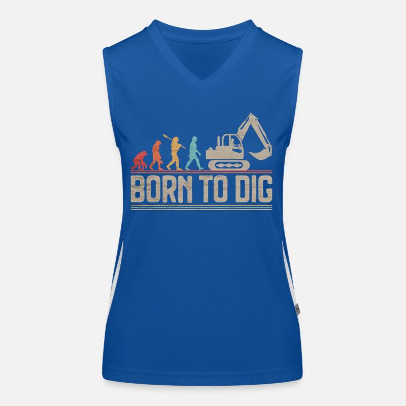 Born to Dig Evolution Excavator Operator Women's Functional Contrast Tank Top