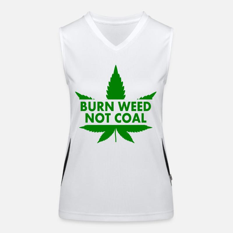 Burn weed not coal Débardeur respirant contrasté Femme