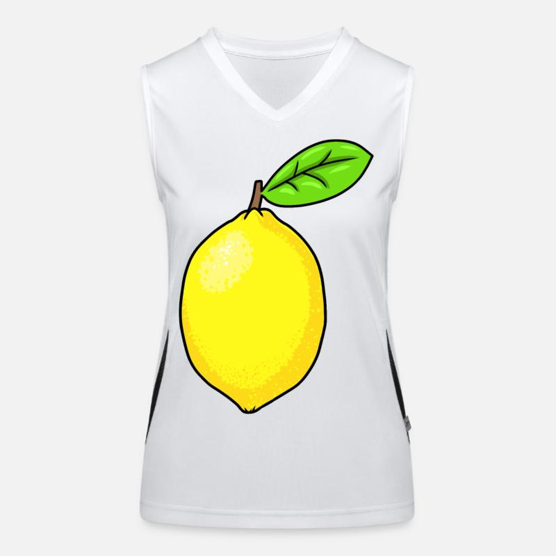 Lemon sour emotion feelings fruit lemons Women's Functional Contrast Tank Top