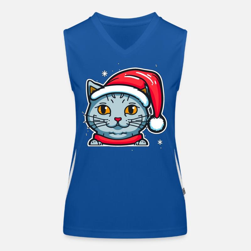 Belle illustration numérique de chaton de Noël, le Débardeur respirant contrasté Femme