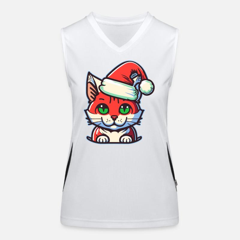 Wunderschönes Weihnachtskatzendesign, ein ausgezeichneter Weihnachtsmann Funktionelles Kontrast-Tank Top für Frauen