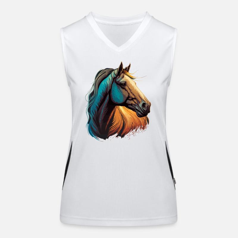 Kopf des Pferdes Funktionelles Kontrast-Tank Top für Frauen