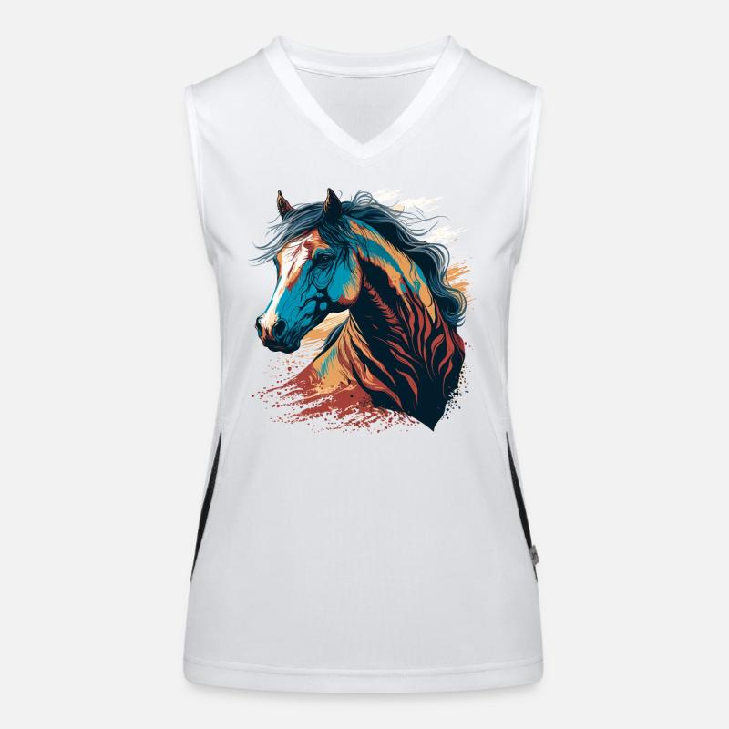 Stutengesicht Funktionelles Kontrast-Tank Top für Frauen