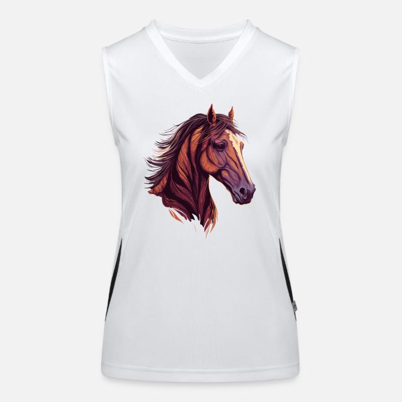 Belle tête de cheval Débardeur respirant contrasté Femme