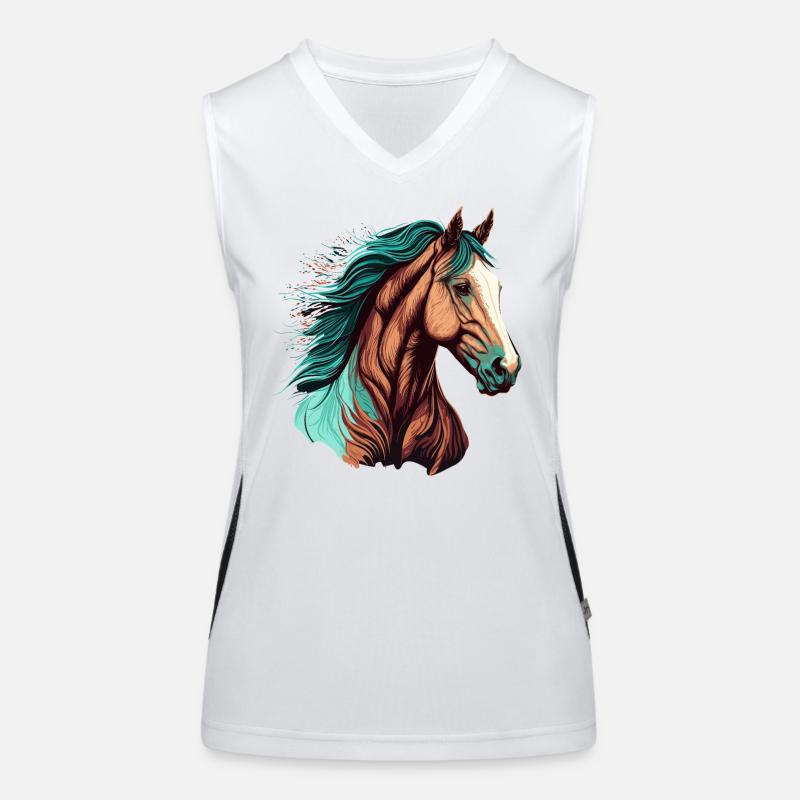 Stunning Horse Head Artwork Women's Functional Contrast Tank Top