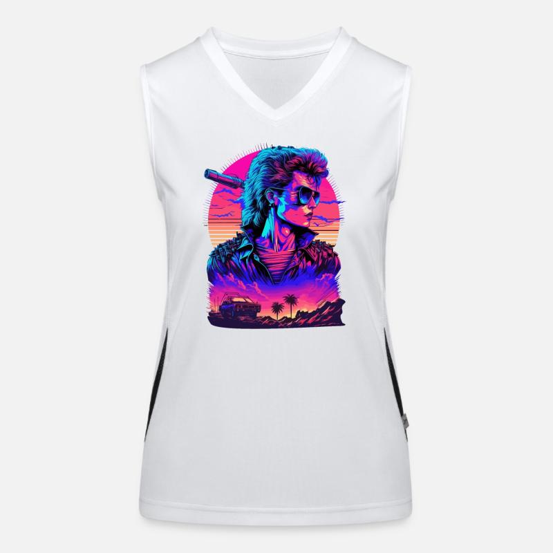 Retro Sunrise Débardeur respirant contrasté Femme