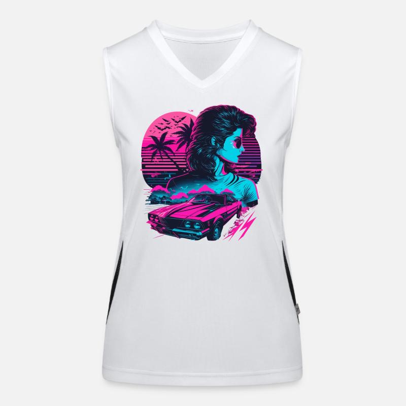 80er Jahre Mädchen Funktionelles Kontrast-Tank Top für Frauen