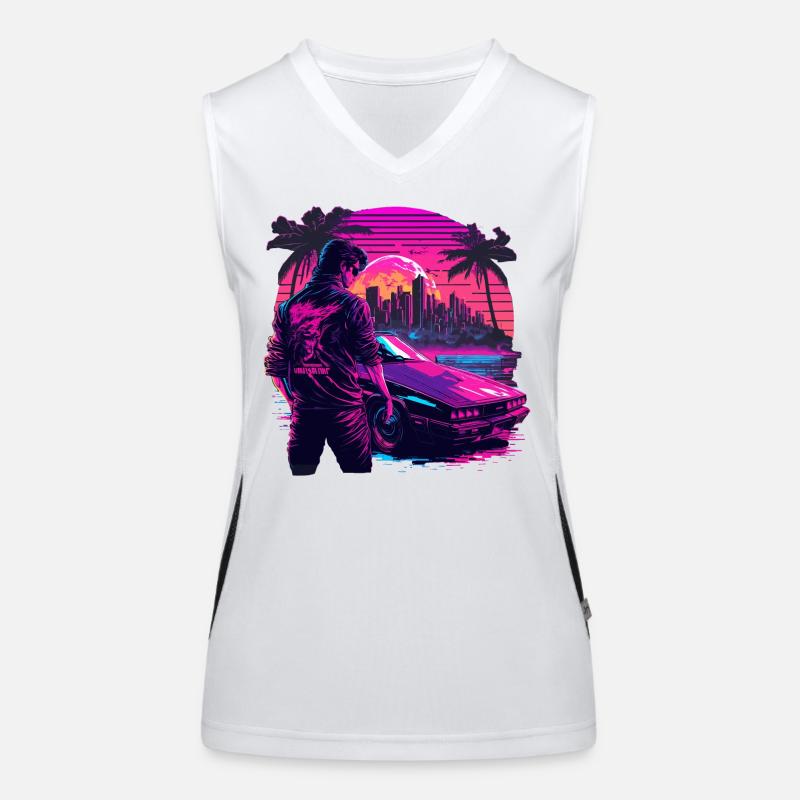 Cooler 80er Typ Funktionelles Kontrast-Tank Top für Frauen