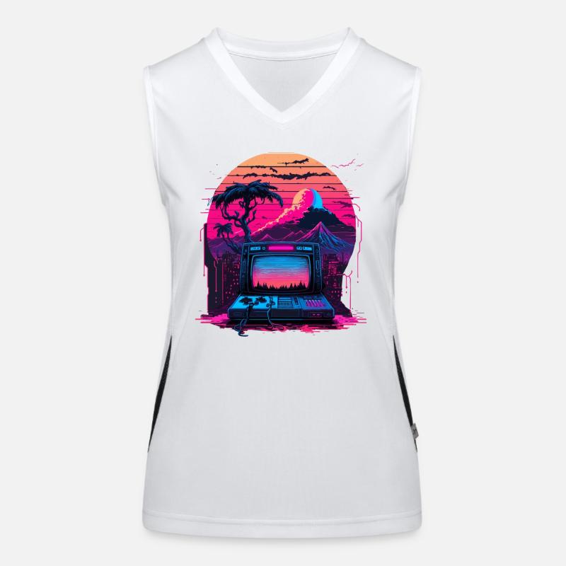 Ordinateur Vaporwave Débardeur respirant contrasté Femme