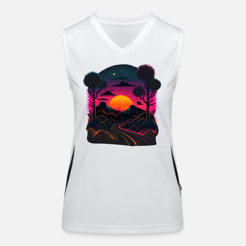 Illustration Synthwave Débardeur respirant contrasté Femme