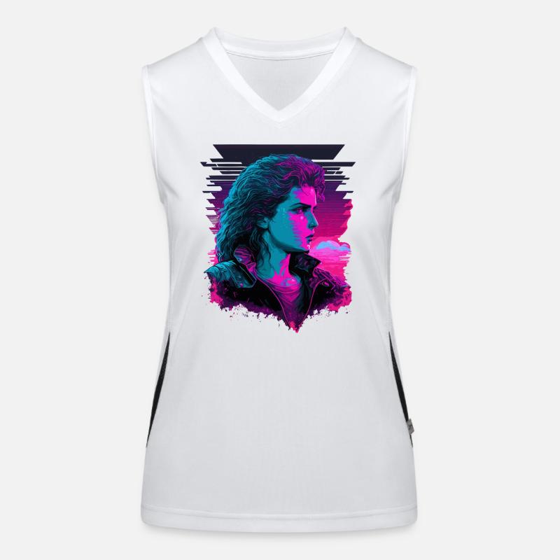 80er Mädchen Funktionelles Kontrast-Tank Top für Frauen