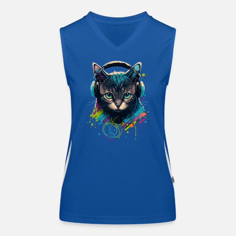Chat et mélomane Débardeur respirant contrasté Femme
