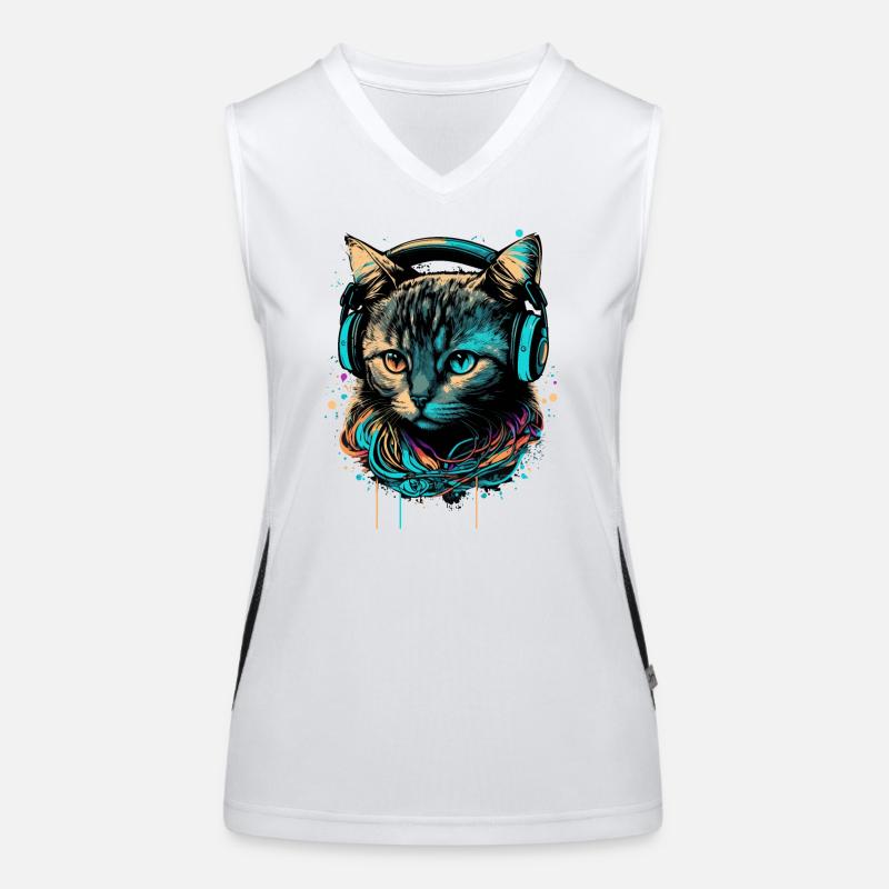 Katzenliebhaber Funktionelles Kontrast-Tank Top für Frauen