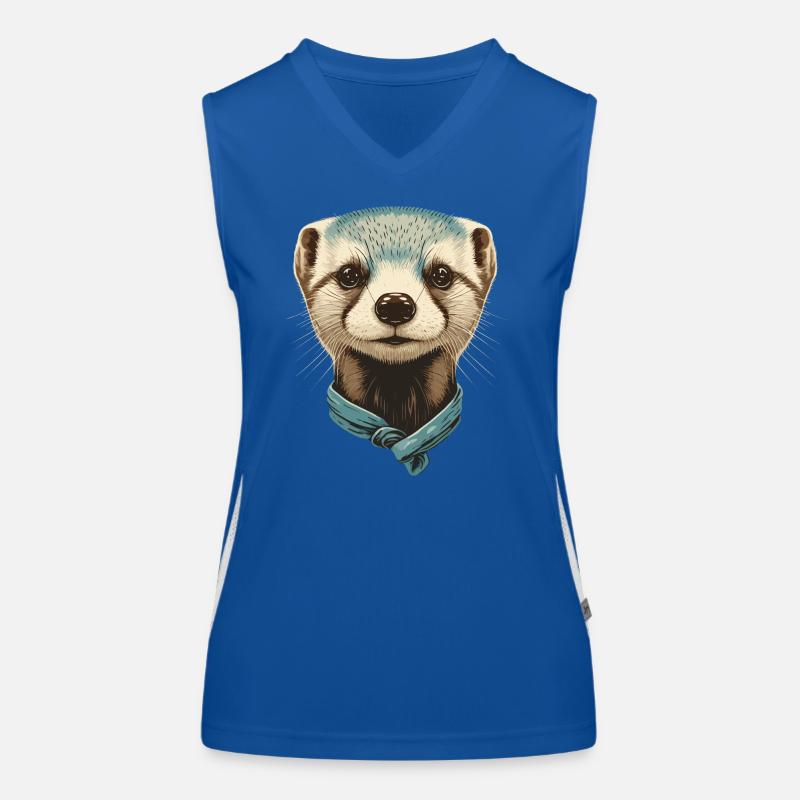 Retro Frettchen Funktionelles Kontrast-Tank Top für Frauen
