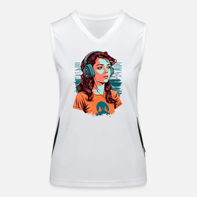 Lo-Fi Mädchen Funktionelles Kontrast-Tank Top für Frauen