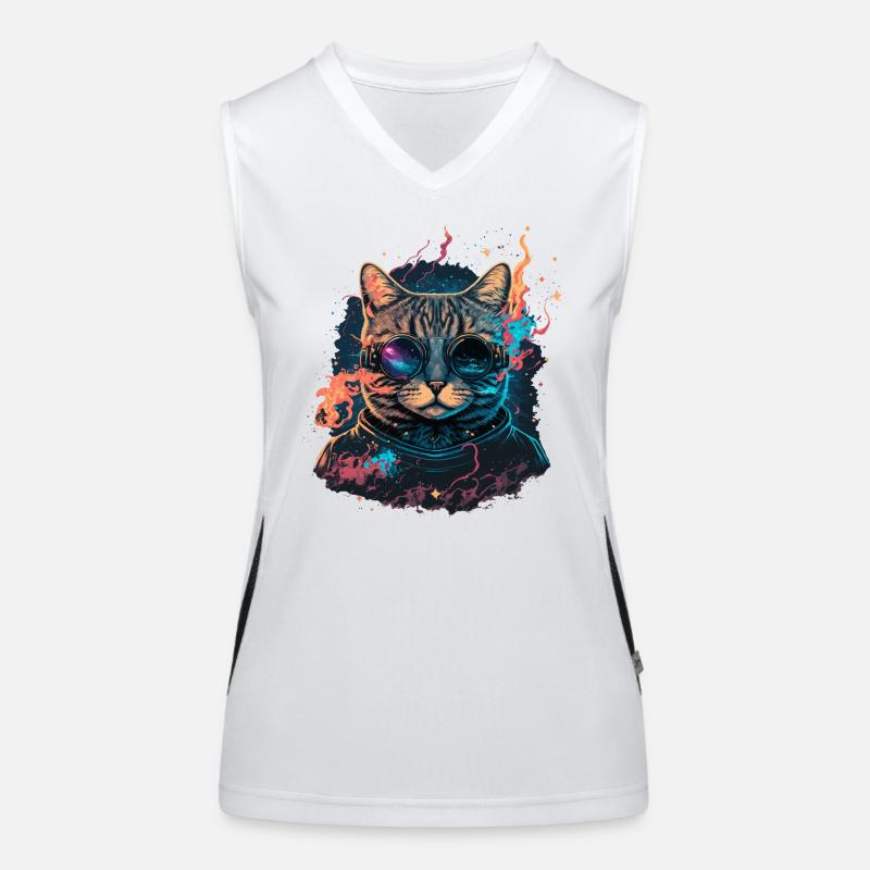 Galaxy Cat Women's Functional Contrast Tank Top