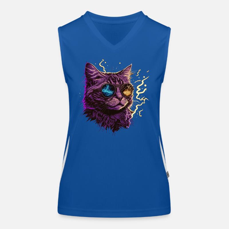 Thunder Cat Illustration Women's Functional Contrast Tank Top