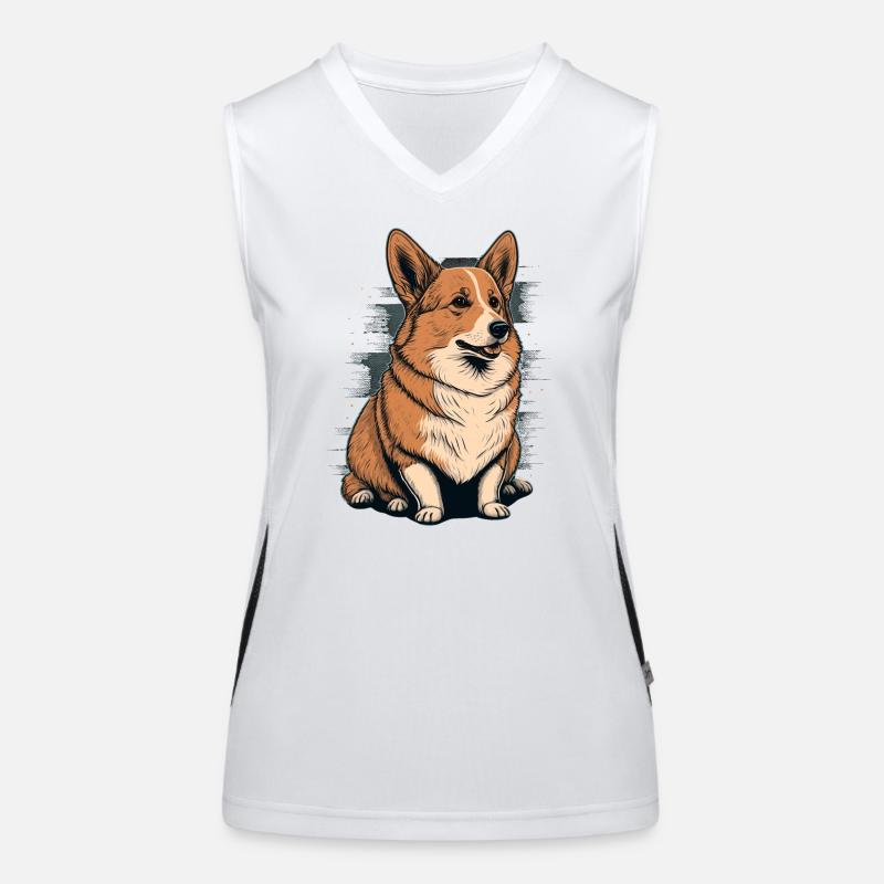 Fetter Corgi Funktionelles Kontrast-Tank Top für Frauen