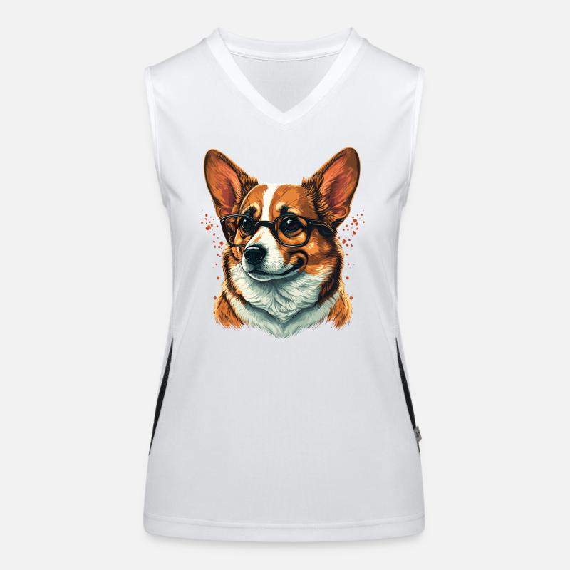 Professor sieht Corgi aus Funktionelles Kontrast-Tank Top für Frauen