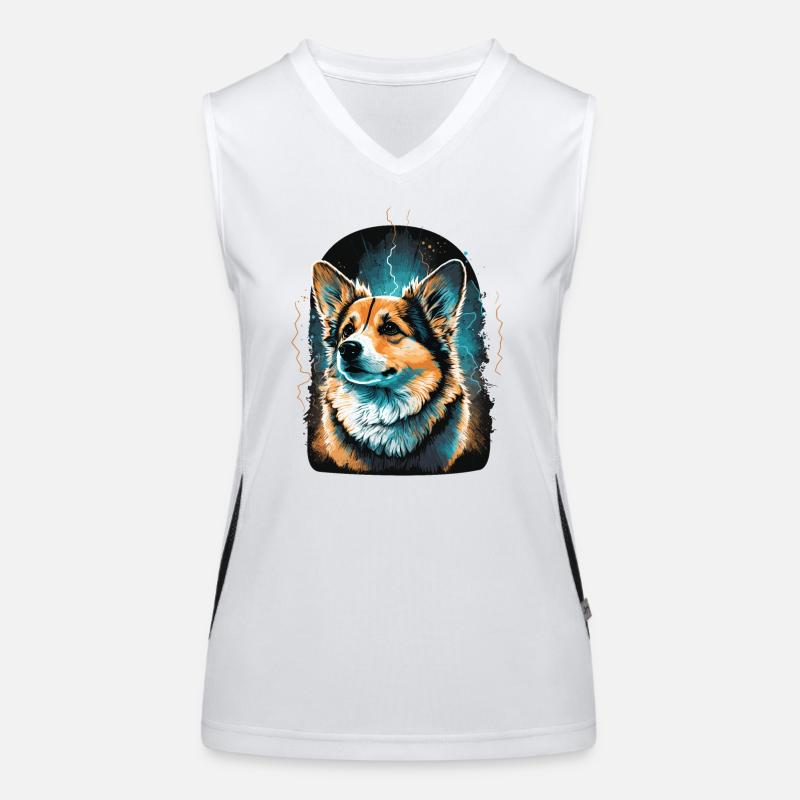 Glowing Corgi Women's Functional Contrast Tank Top