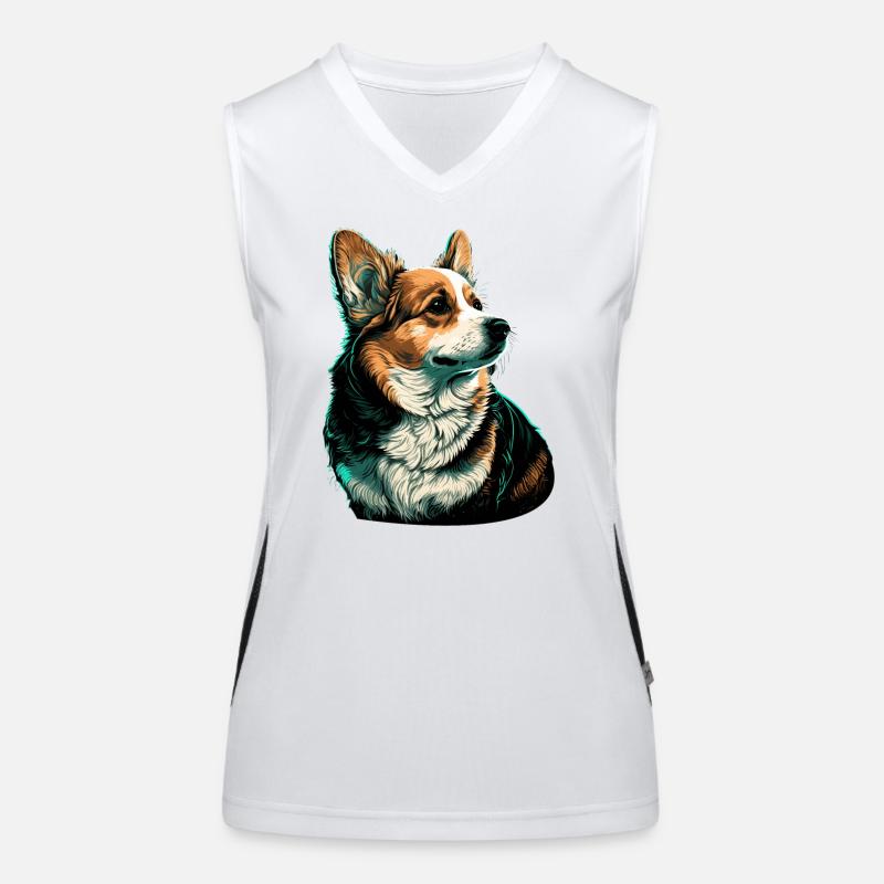 Brave Looking Corgi Women's Functional Contrast Tank Top