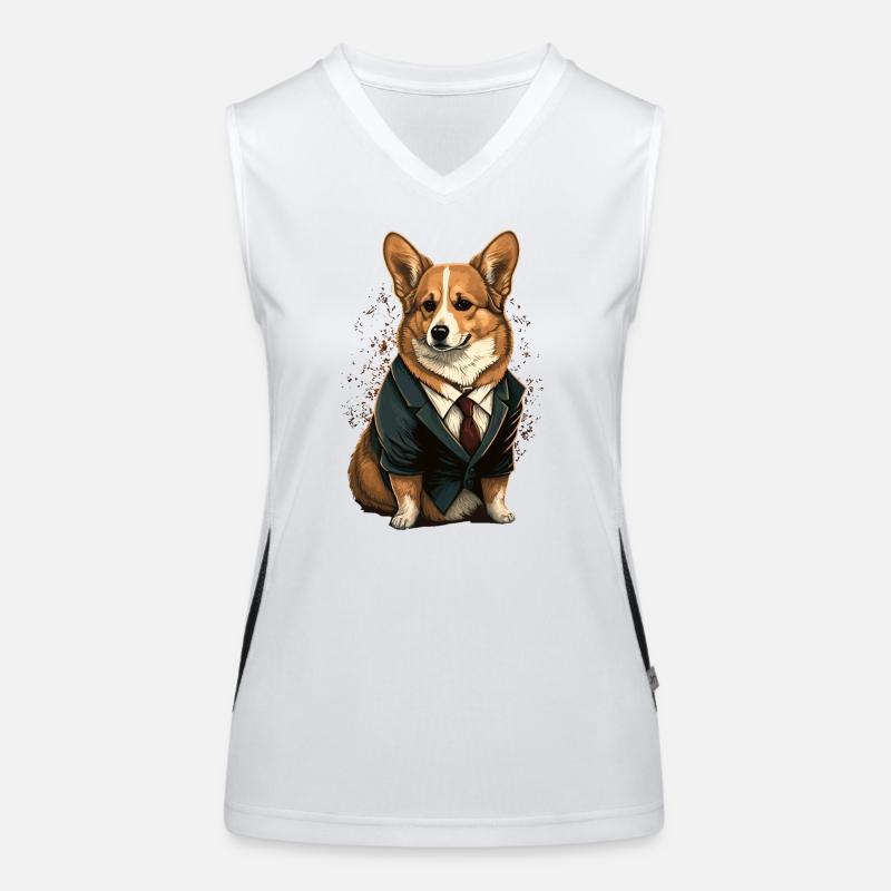 Corgi Hund Funktionelles Kontrast-Tank Top für Frauen