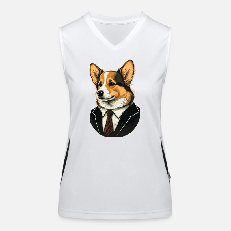 Intelligenter Corgi Hund Funktionelles Kontrast-Tank Top für Frauen