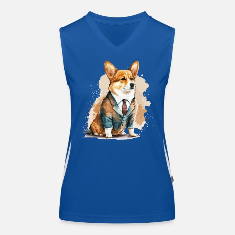 Formale Corgi-Illustration Funktionelles Kontrast-Tank Top für Frauen