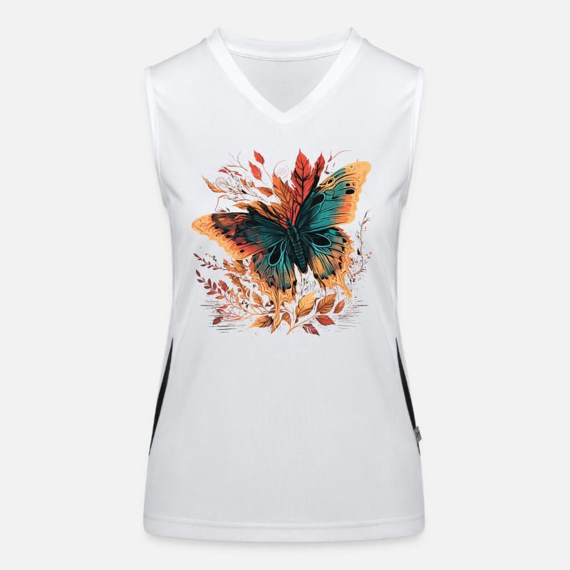 Illustration de papillon Débardeur respirant contrasté Femme