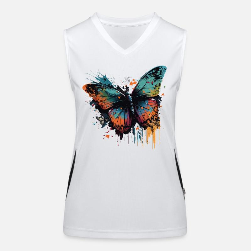 Irisierender Schmetterling Funktionelles Kontrast-Tank Top für Frauen