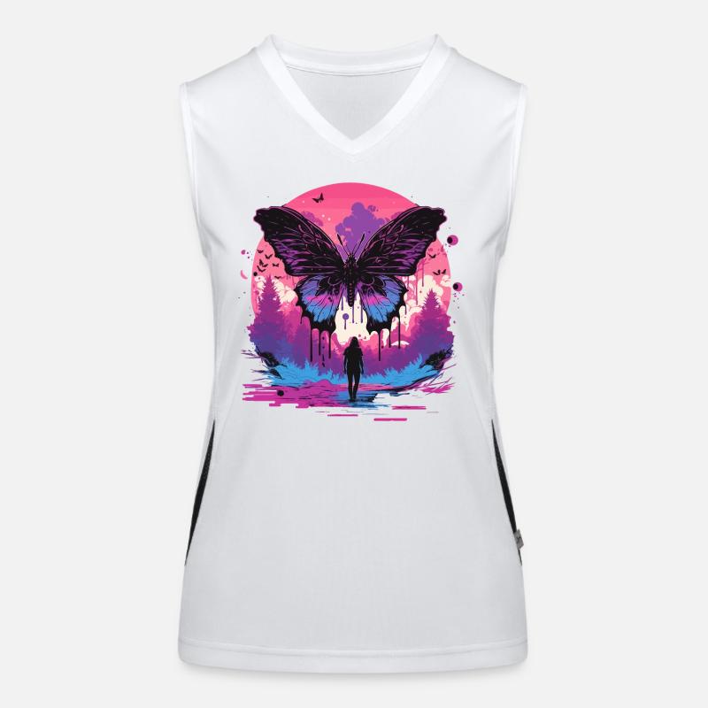 Butterfly Aesthetic Evolution Women's Functional Contrast Tank Top