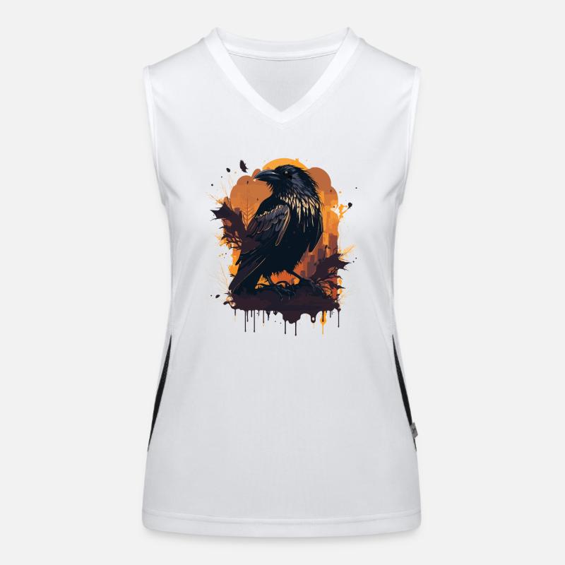 Silent Watcher Krähe Funktionelles Kontrast-Tank Top für Frauen