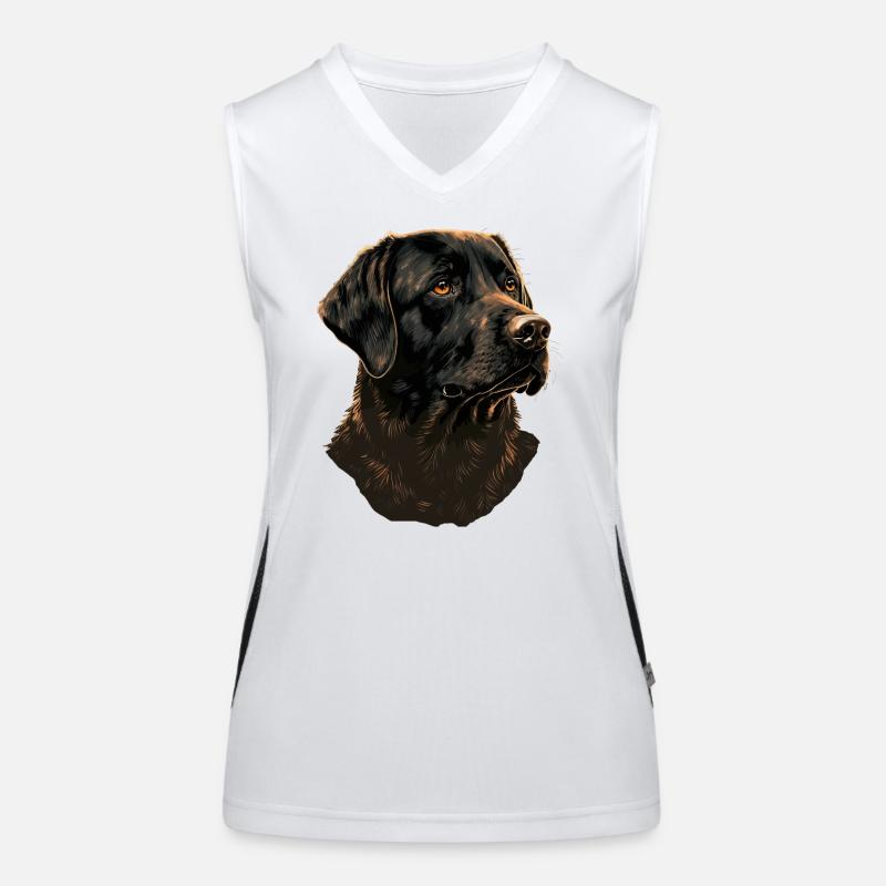 Schwarzer Labrador Retriever Funktionelles Kontrast-Tank Top für Frauen
