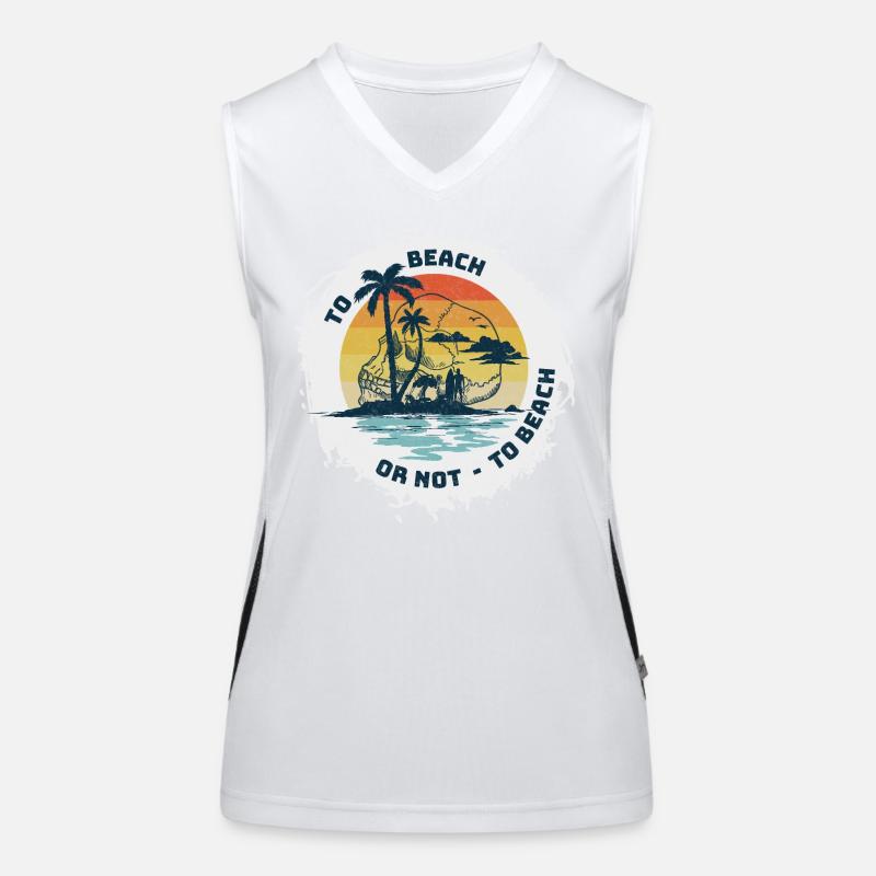 AN DEN STRAND ODER NICHT? Funktionelles Kontrast-Tank Top für Frauen