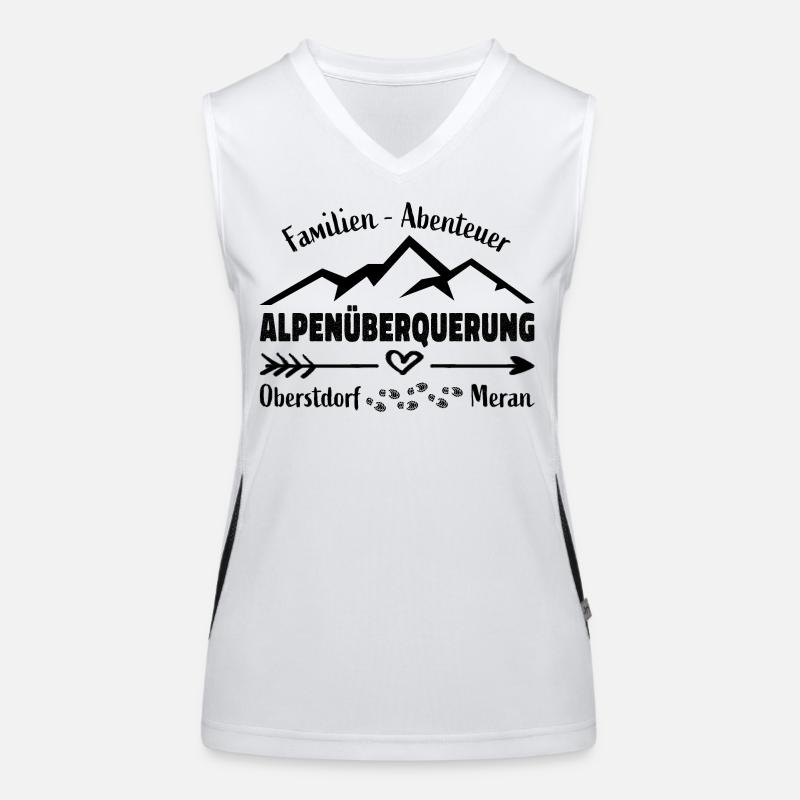 Alpenüberquerung Familie Abenteuer E5 Funktionelles Kontrast-Tank Top für Frauen